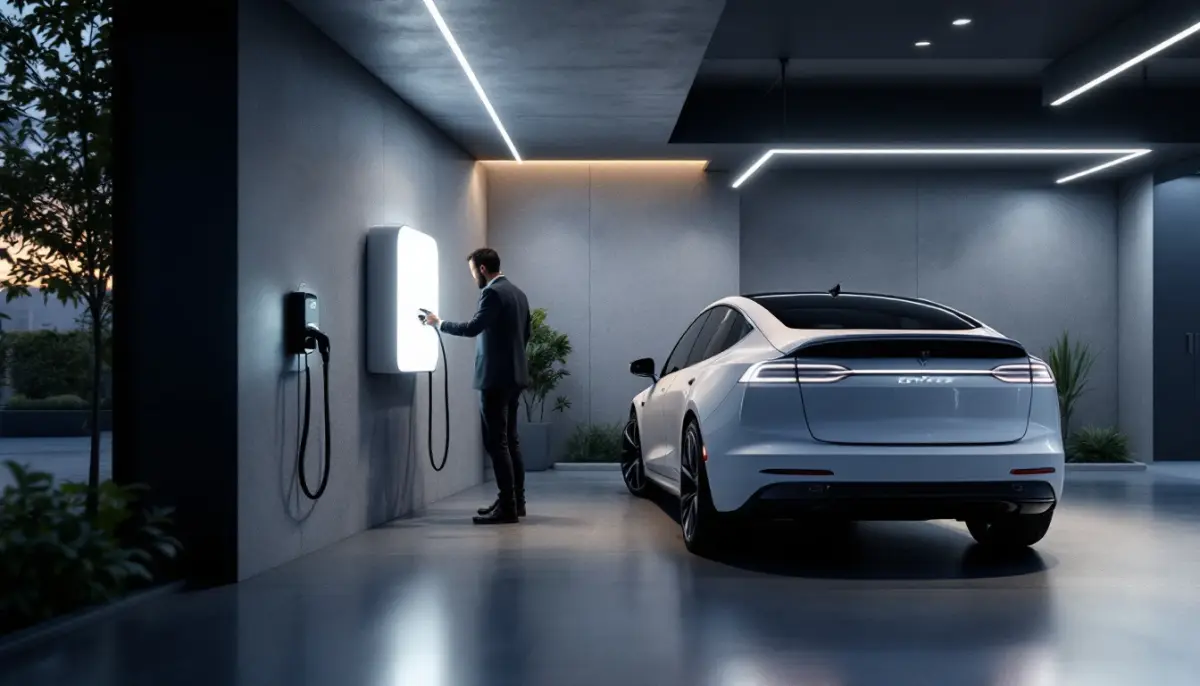 Thuislaadpaal voor elektrische auto installatie