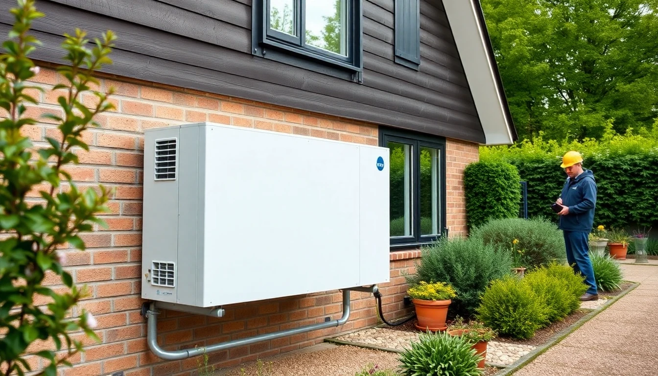Warmtepomp installatie buiten aan een woning